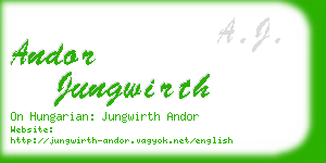 andor jungwirth business card